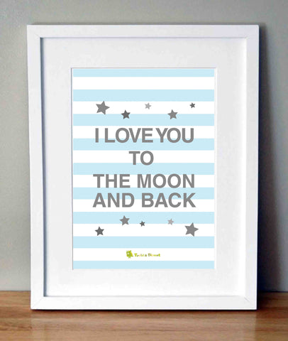 Plakat med citat - I love you to the moon and back